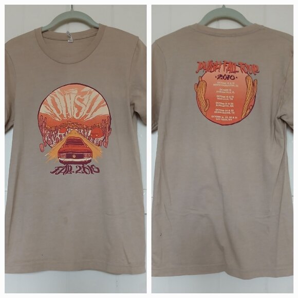 Phish Fall Tour 2016 2-Sided Concert  T Shirt Mens S Beige Cotton Slim Fit * - Picture 1 of 16